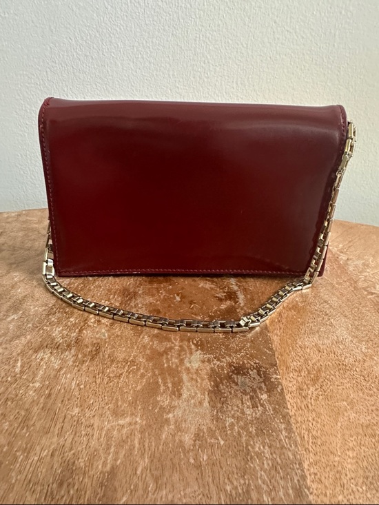 Nine West Handbags - Women's Burgundy Leather Chain Shoulder Bag